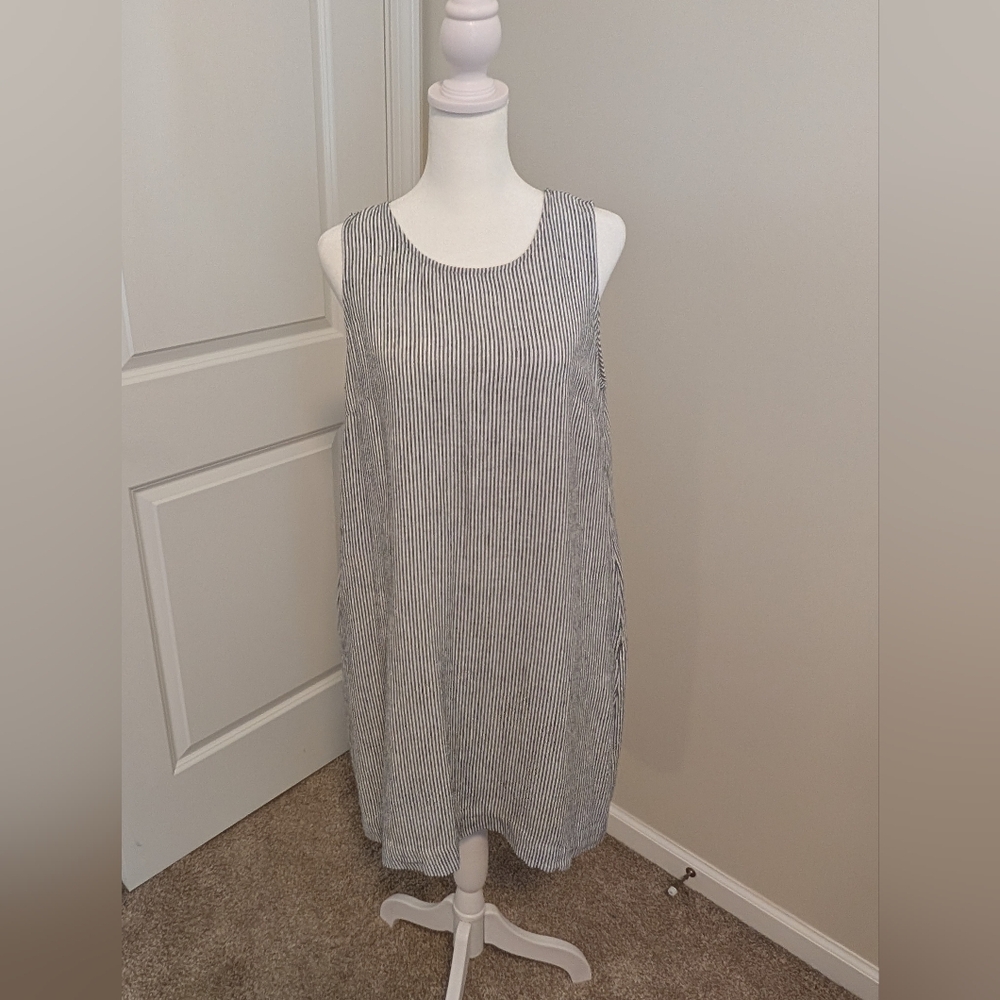 NWT J Crew Factory Striped Linen Blend Dress